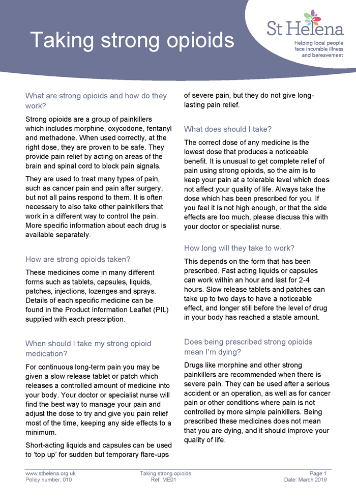 Taking strong opioids