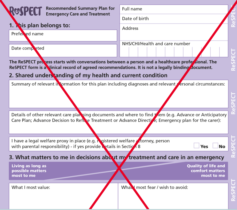 RESPECT - Recommended summary plan for emergency care and treatment