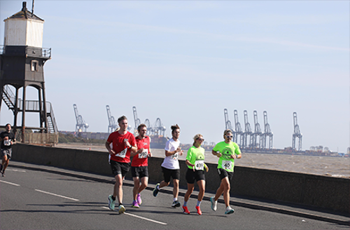 Runners taking part in the St Helena Half Marathon in Harwich.