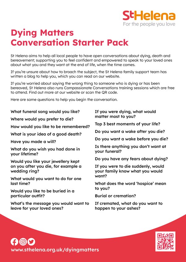 Dying Matters Conversation Starter Pack